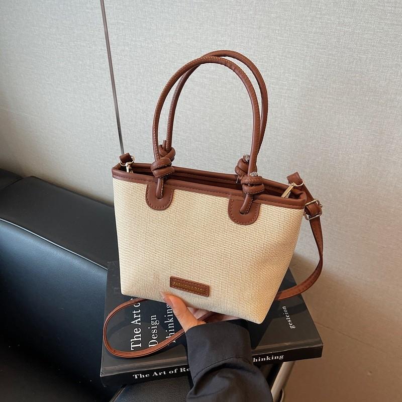 Boho Woven Tote Bag For Women With Zipper Closure For Casual Travel