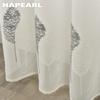 1PC NAPEARL 10%-20% Shading White Transparent Floral Embroidered Grey Leaves Tulle Sheer Voile Curtain for Living Room Bedroom