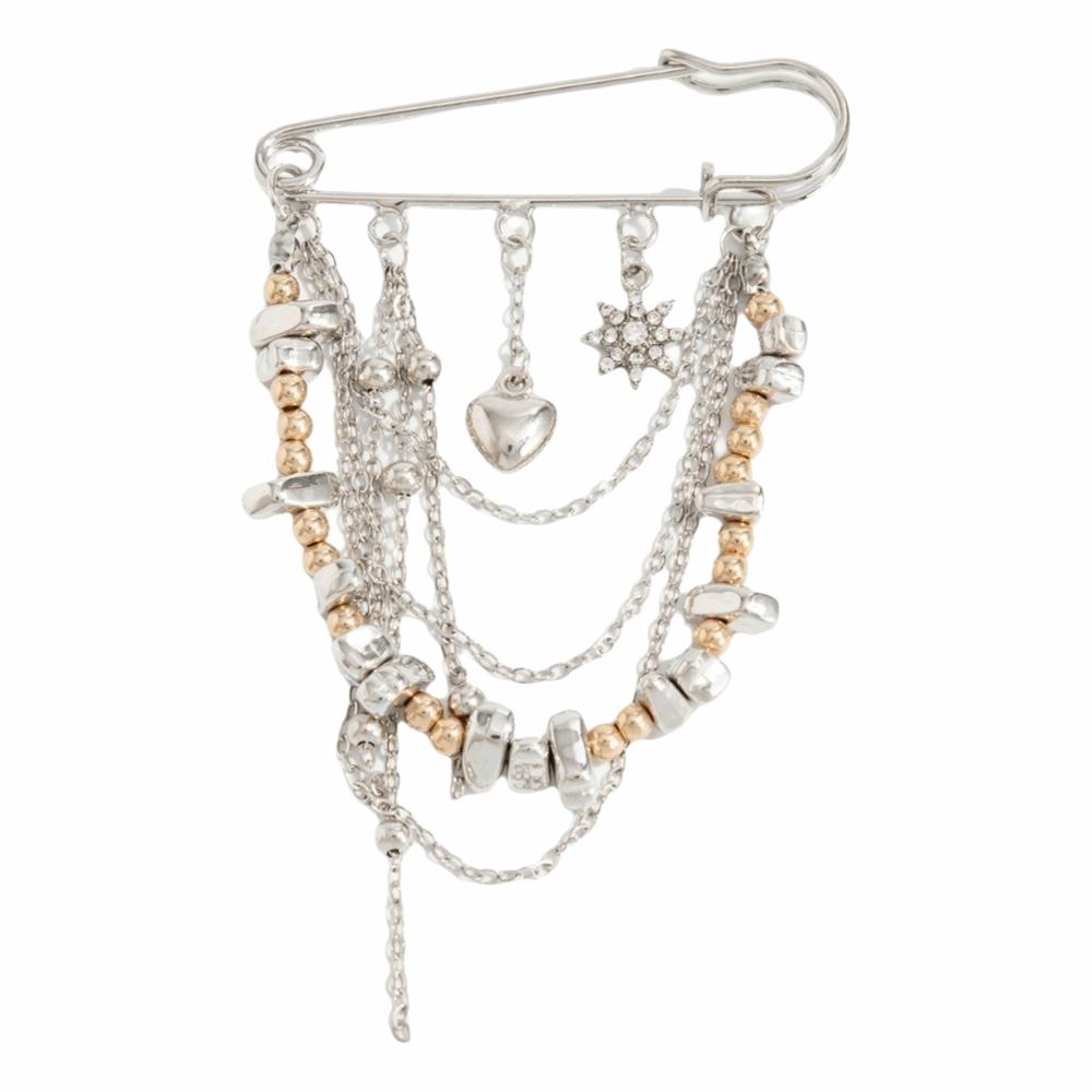 Multi-Functional Detachable Chain Brooch Beaded Waist Buckle  Evening Party
