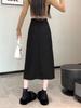 2025 Early Autumn Women’s High-Waist A-Line Midi Skirt with Slit