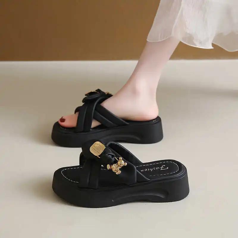 Fashion Autumn-spring With Strap Loafers For Women Luxury Luxury Brand Flip Flops Shoes Sandals Sandals For Women Sneakers Sport