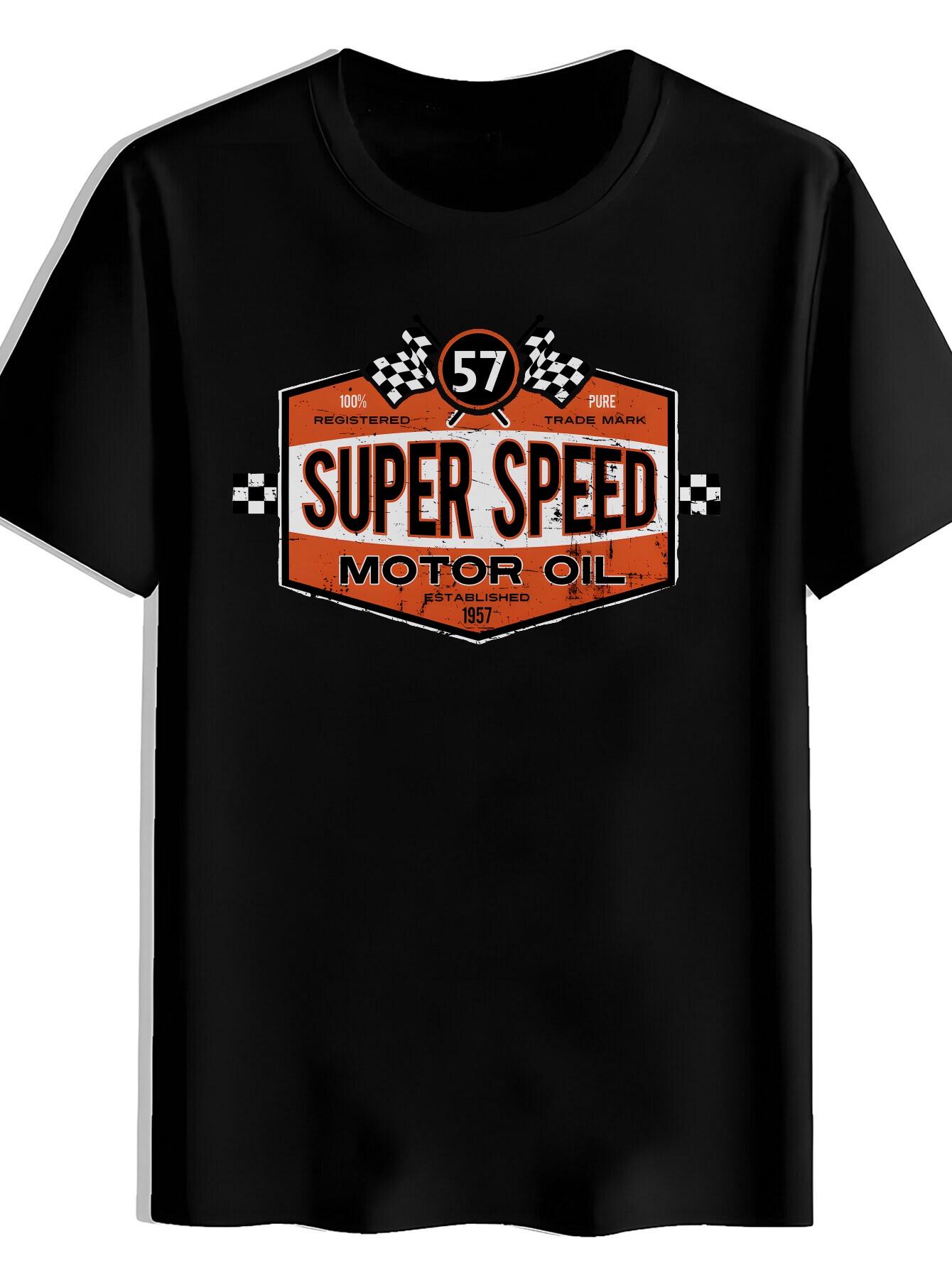 T-shirt 57 Black And White Checkered Flag Print XL