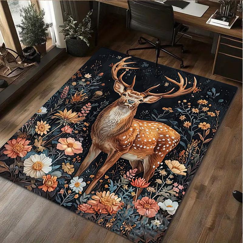 1Pc Animal Flowers Rug - home decoration Carpet For Living Room Bedroom Flooring Computer Chair Area Rug