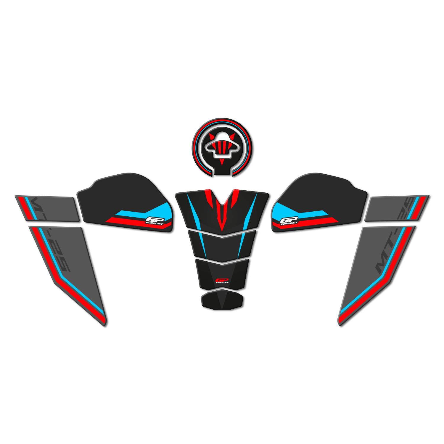 

GP Composite Yamaha MT-25 2020-2024 Compatible Tank Pad Set Blue-Red