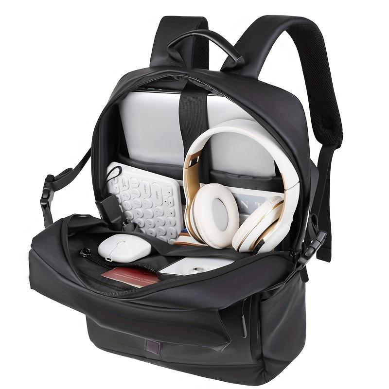 Large Solid Color Oxford Business Backpack - Spacious Commuter Bag with Waterproof Laptop Compartment