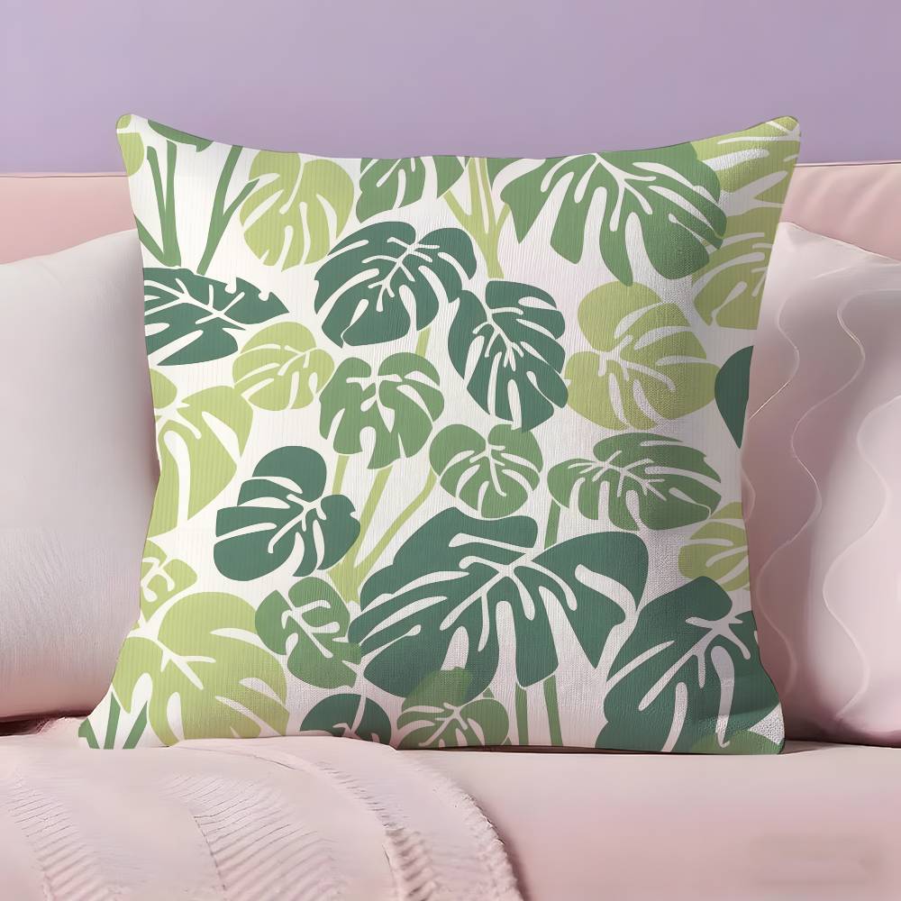 Modern style Leaf art Pillow Case  Ultra Soft Skin Friendly Fabric Cloud Like Comfort & Concealed Zipper