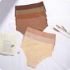 European and American Seamless Ice Silk Underwear Women's One-piece Large-size Mid-waist Pure Cotton Crotch Breathable Invisible Briefs