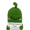 Cute Crochet Christmas Pickle Knitting Doll Positive Potato Pickle Handmade Emotional Support Pickled Cucumber Gift Crochet Doll