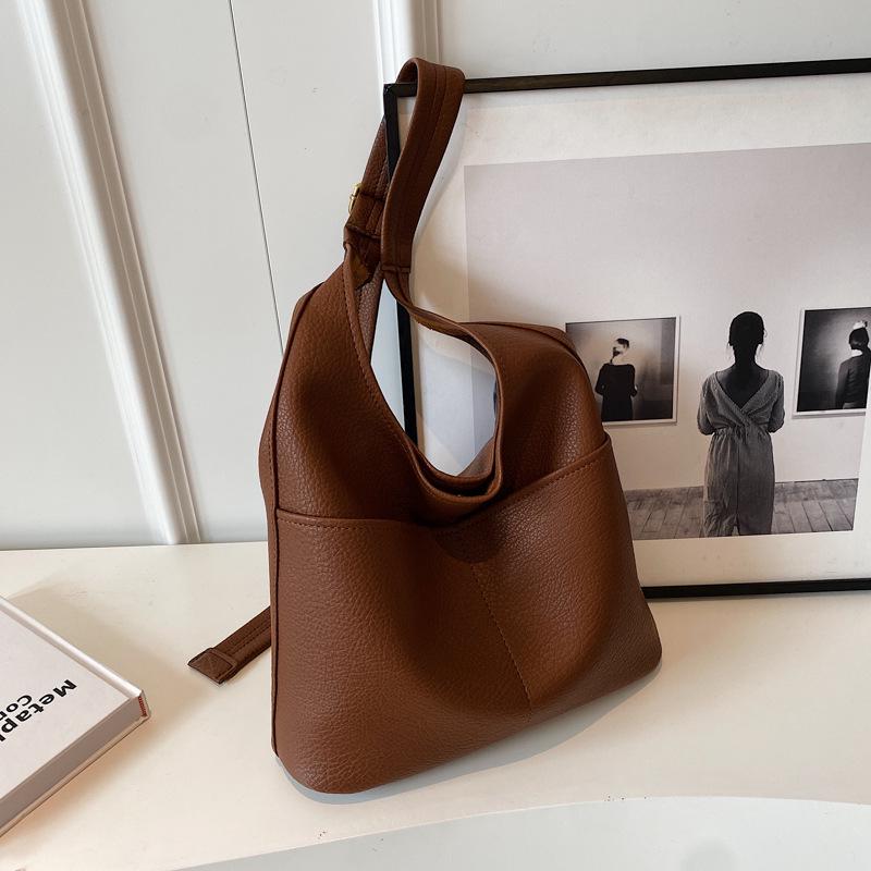 Винтажная женская универсальная сумка-ведро высокого класса: 2025 Весна/Лето Большая Вместимость Повседневная Наплечная Сумка-Тоут