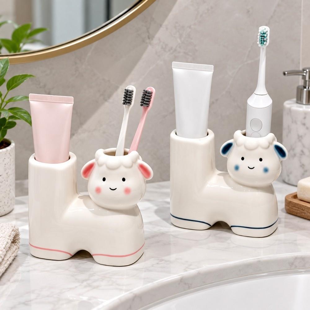 Ceramic Sheep Shaped Toothbrush Holder Creative Electric Toothbrush Stand Hotel Use