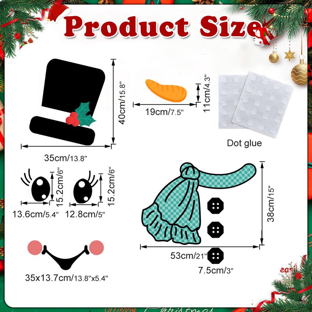 Christmas Funny Expression Decorative Sticker Holiday Atmosphere Refrigerator Sticker Christmas Snowman Decoration Wall Sticker