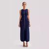 2025 European And American New Slim Fit Knitted Dress With Elegant Temperament, Sleeveless High-End Metal Buckle Dress, Long Skirt