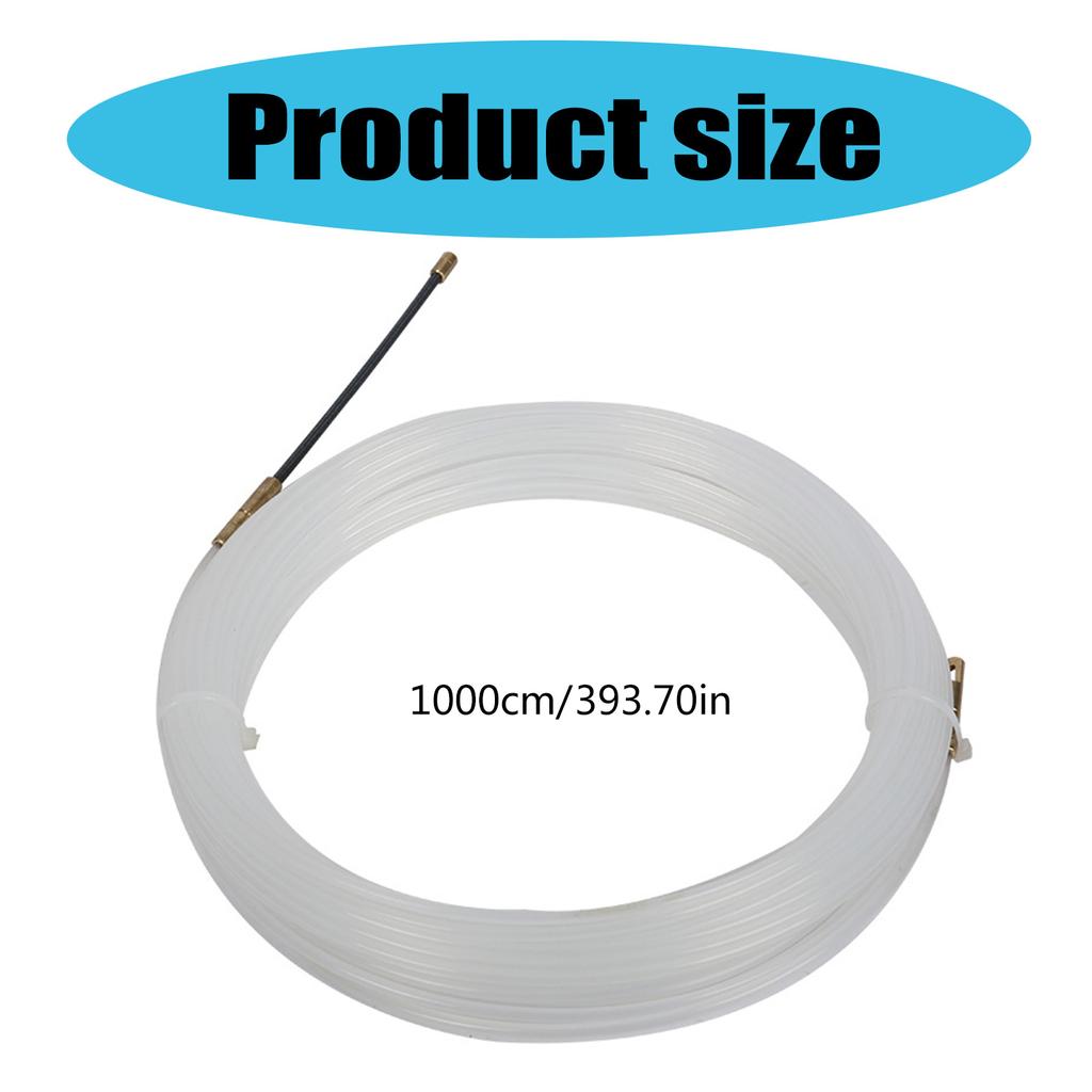 Electricians Cable Pulling Tool 10 Meter Nylon Retractable Spring 3mm Thick Cable Installation Helper for In Wall Wiring