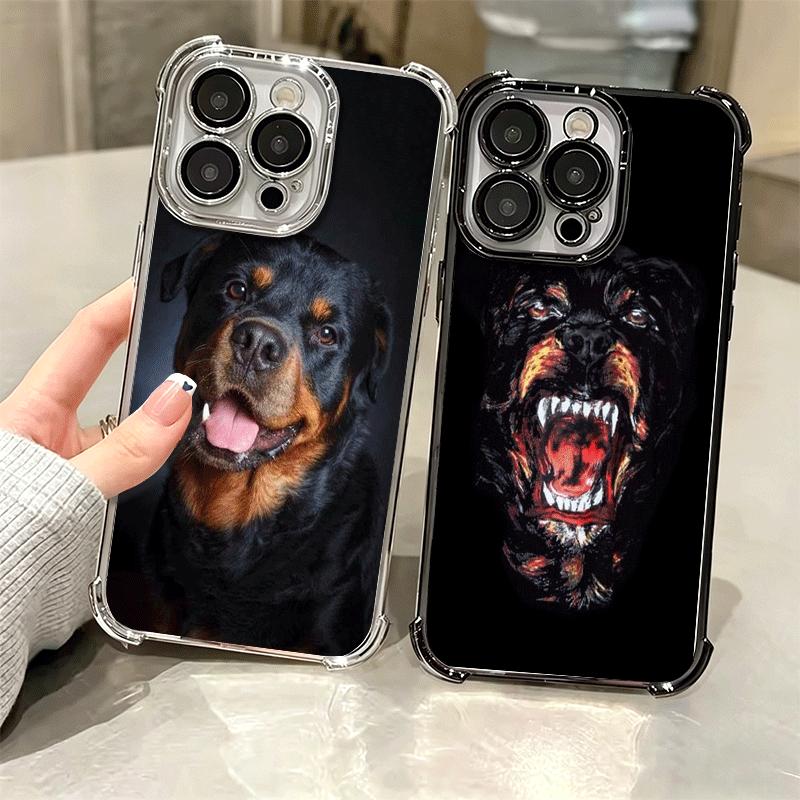 Rottweiler Dog Soft Phone Case For iPhone 15 16 17 Air 14 Pro Max 16E Plus 13 12 Mini Plating Anti-Fall Fundas
