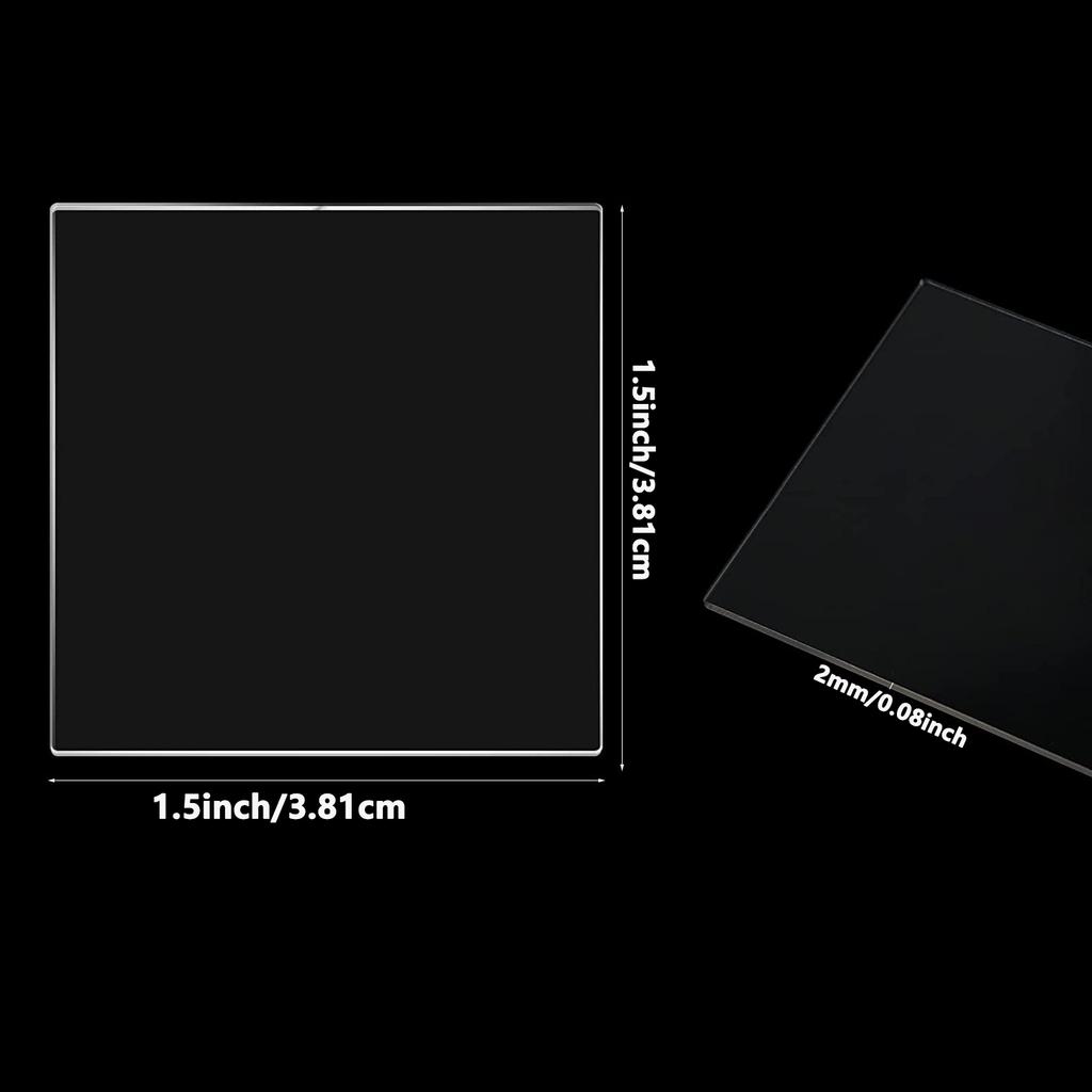 2mm Thick Clear Acrylic Square Sheet Panel Acrylic Board for Sign, DIY Display Project, Photo Frame, Craft and Painting Custom