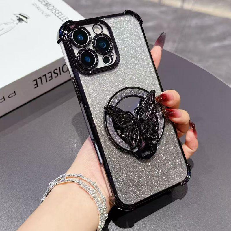 Shockproof Mirror Butterfly Glitter Phone Case For Samsung Galaxy A04E A04S A04 A14 A24 A34 A54 A13 4G A23 A33 A53 A73 5G Cover