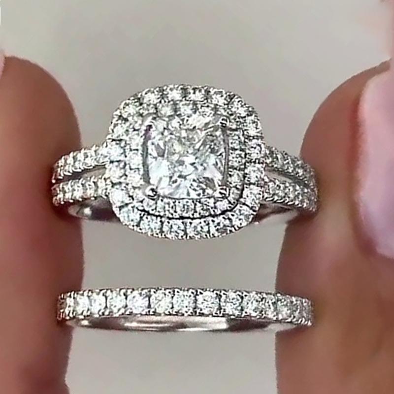 Luxury AAAAA-grade Cubic Zirconia Ring Set, Party Wedding Rings, Women’s Bridal Commitment and Engagement Jewellery