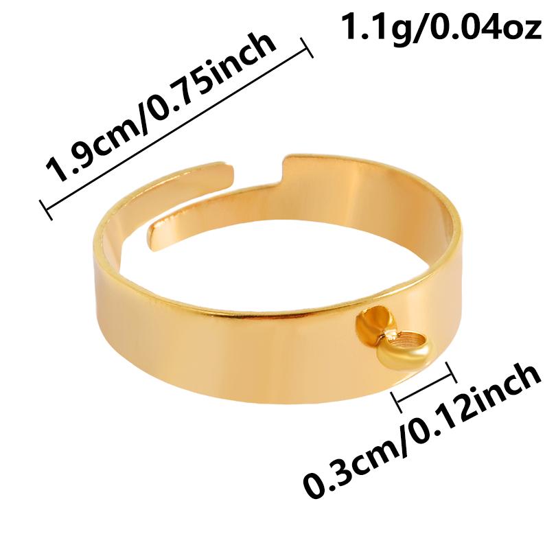

1/5pcs Real Gold Plated Cabochon Ring Round Oval Blank Tray Base Stainless Steel Rings For Women Men Handmade Enamel Accessories 1pcs
