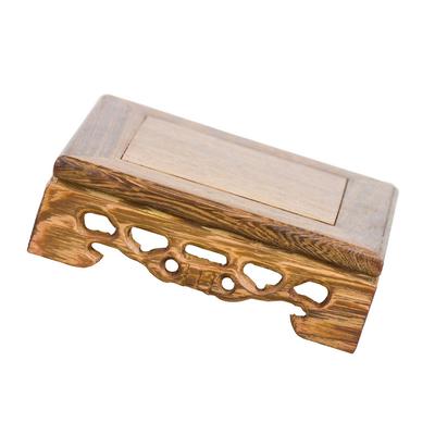 1Pcs Redwood Buddhist Statue Holder Multi-Purpose Wooden Flowerpot Stand for Home Decor Mini Fish Tank Crafts Display Base