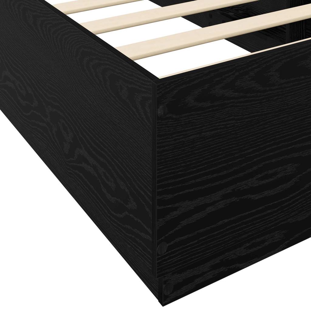 Bed Frame Black Oak 80 x 200 cm Engineered Wood