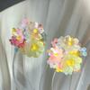 Holiday Style Colored Hydrangea Flower Stud Earrings Summer Dopamine Atmosphere Earrings High-end New Ear Jewelry