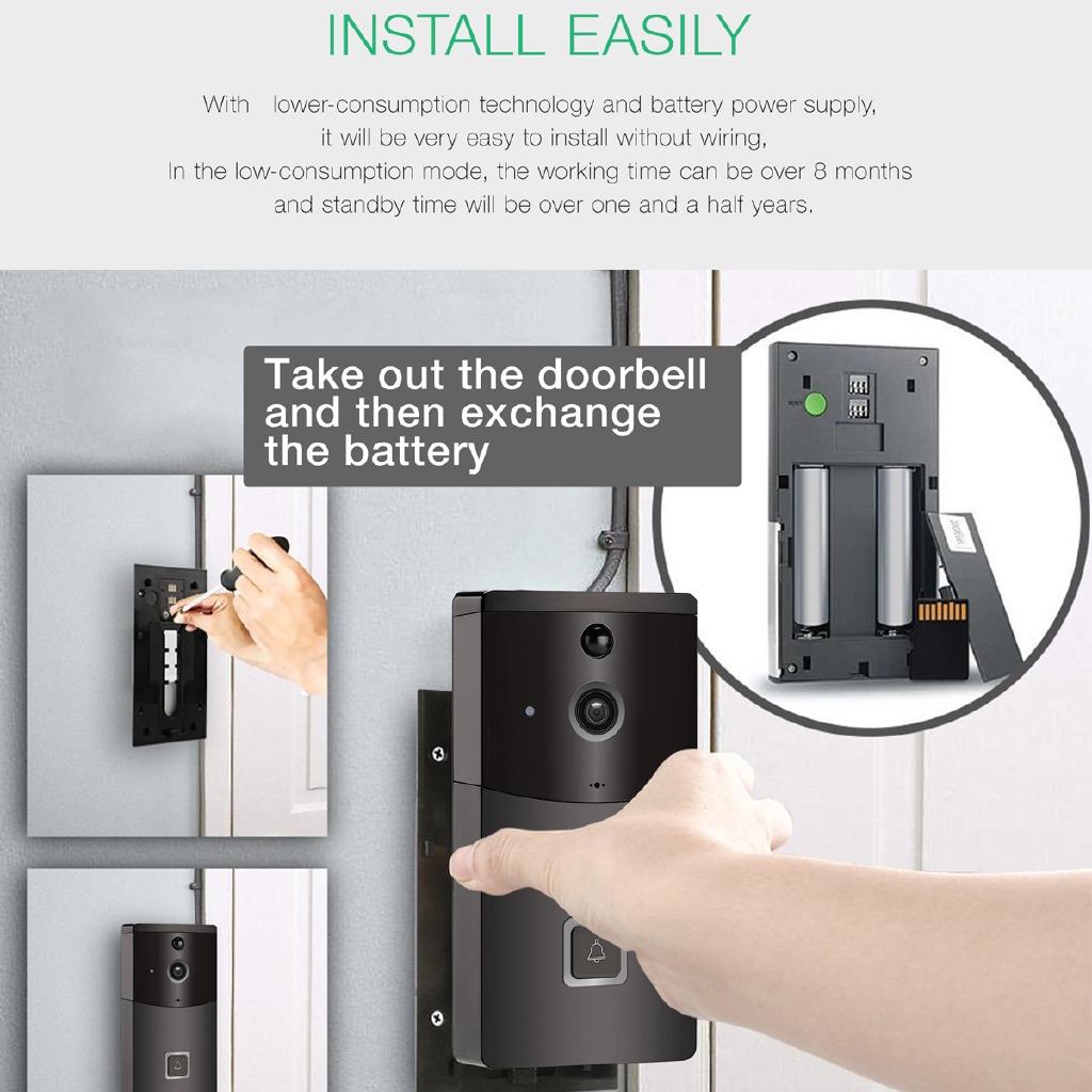 Full 6G Super Wide Angle 1.7mm Lens WIFI Video Doorbell Smart WiFi Video Doorbell