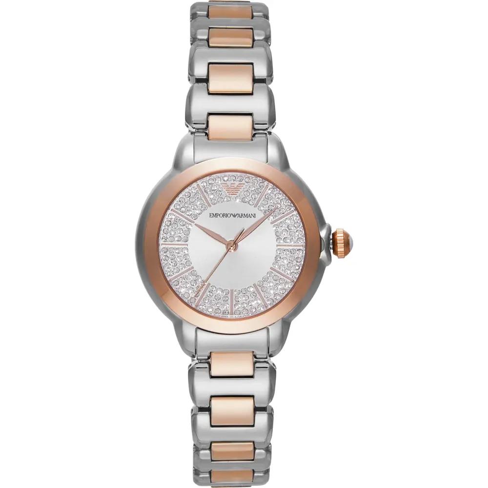 Emporio Armani Mia Silver Bicolor Rose Ladies Quartz Watch AR11643 серебряный