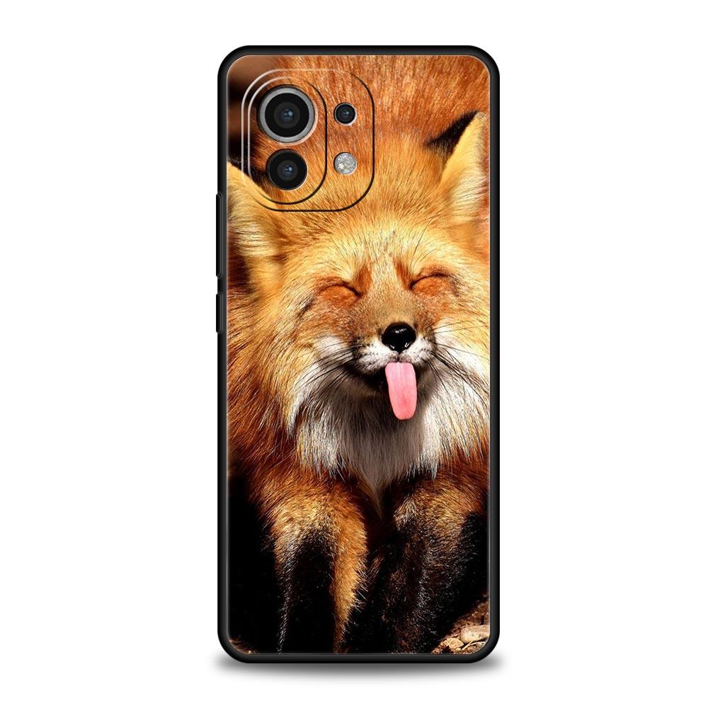Coque de téléphone Animale Mignonne Dessin Animé Renard Pour Xiaomi Poco X3 NFC M3 M4 F4 X4 Pro 5G F3 GT Mi 12 11T 10 9T 10T Lite 11 Ultra Housse Noire