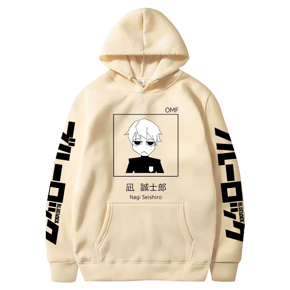 Harajuku Anime BLUE LOCK Nagi Seishiro Bedruckter Kapuzenpullover Herren Damen Übergroße Hoodies Klassische Einfache Streetwear Unisex Sweatshirt