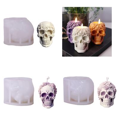 Kerzenformen für Halloween-Totenkopfstatuen, zum Selbermachen von Kerzen, Gipsdekorationen, Heimdekorationen, Basteln, Kerzenformen für Totenkopfstatuen