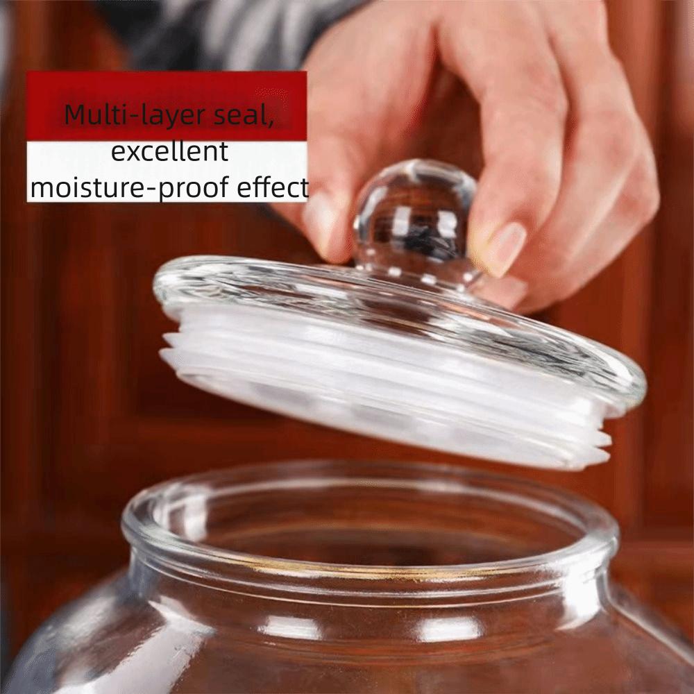 Large Size Glass Storage Jars Sealed Design Home Decor Wide Mouth Containers Reusable Kitchen Storage Transparent Glass Jar
