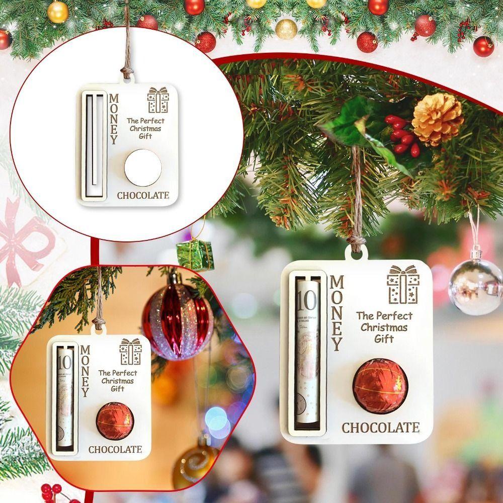 

Small Bell Christmas Money Holder Wood Wooden Cash Card Christmas Tree Decoration