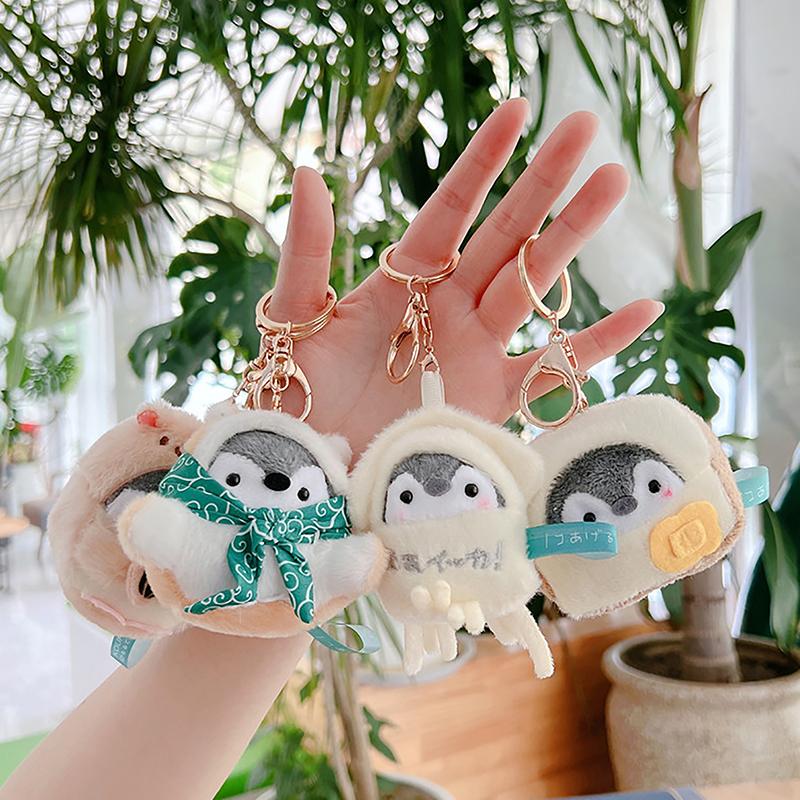 

Брелки для ключей в виде куклы-пингвина из мультфильма для женщин, милый плюшевый брелок в виде пингвина для девочек, подарки