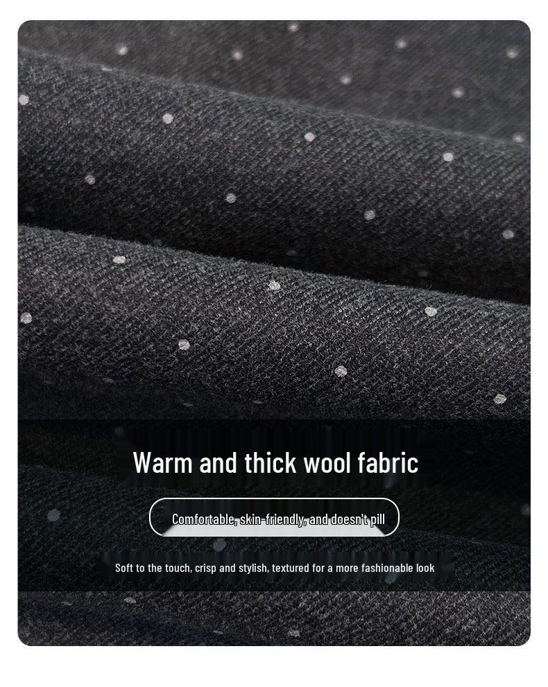 Women's Gray Polka Dot Wool A-Line Hip-Hugging Midi Skirt - Autumn/Winter 2025 Collection
