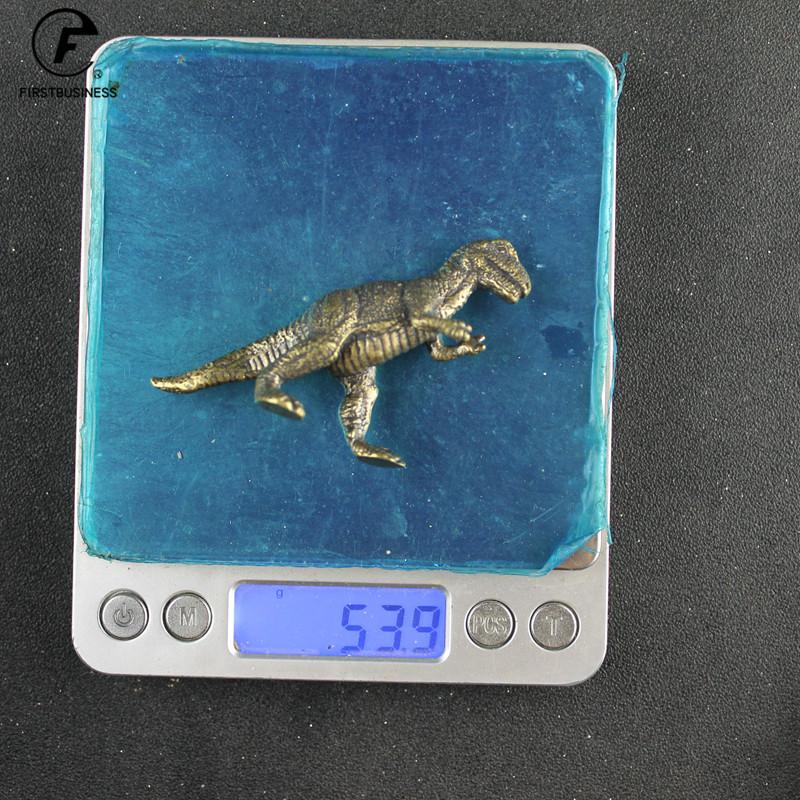 Copper Anicent Animal Tyrannosaurus Rex Statue Car Decoration Craft Home Decor Accessories Retro Brass Dinosaur Miniature Figure