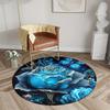 Luxurious Blue Floral and Butterfly Pattern  Round Shape Floor Mats Kitchen Hallway Runner Rug Bedroom Living Room Soft Carpet Non-slip Area Rug
