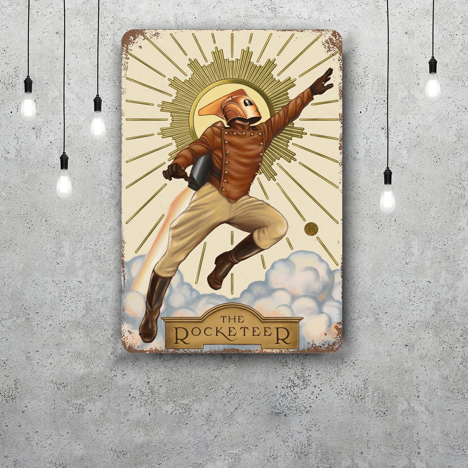 

MINISO Ракетчик Винтажные Металлические Жестяные Таблички Постеры Декор Ретро Металлическая Табличка Настенный Декор для Гаража Бара 20x30cm（7.8x11.8inch）