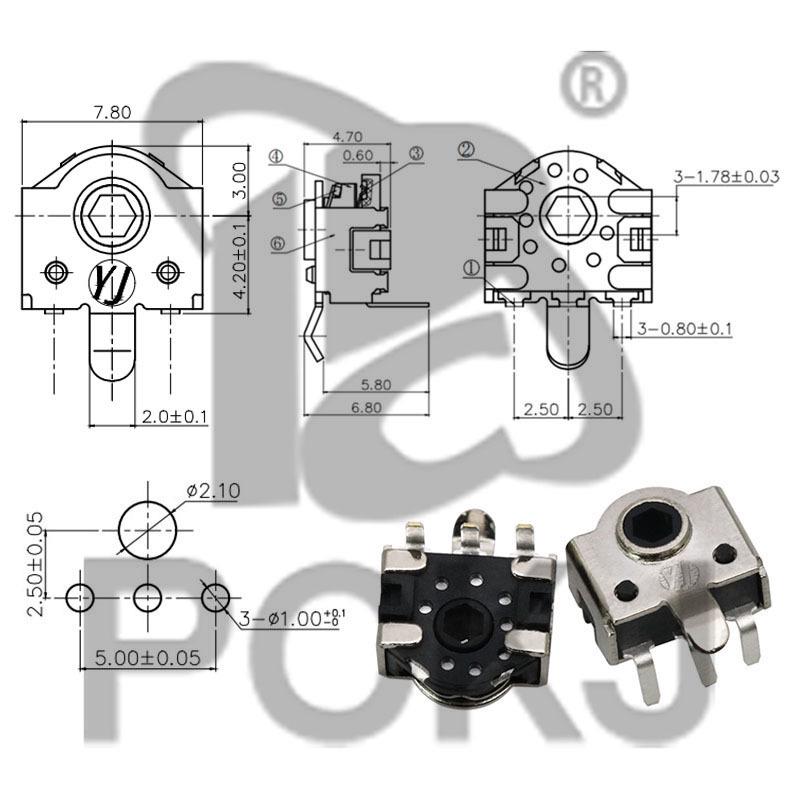 Mouse Wheel Encoder Repair Parts: 4/5/5.5/7/9/11/13MM Rolling Switch Potentiometer