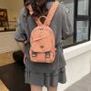 Color Solid Simple Casual Lightweight Neutral Backpack For Daily Activities