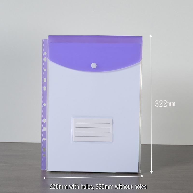 A4 11-Hole Vertical Loose-Leaf Document Bag with Colored Labels