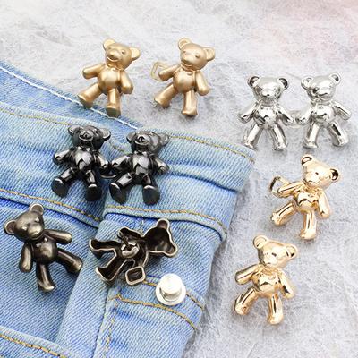 Jeans senza chiodi Orso Fibbia in vita Chiusura rimovibile Artefatto Bottone a pressione invisibile Chiusura con bottoni in vita Pantaloni regolabili