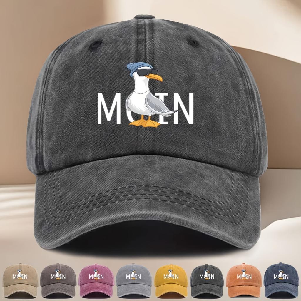 1 Stück Modische Brille MOIN Textdruck Baseballkappe, Lässige Mode Vielseitig Trendig Unisex Schirmmütze für Ausflüge, Treffen Party