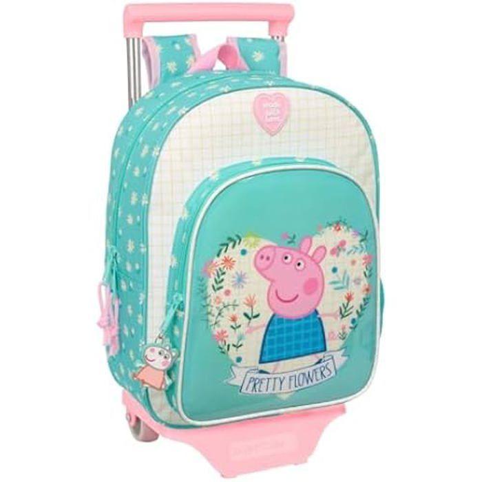 Sac à dos enfant - SAFTA - PEPPA Pig Pretty Flowers - Chariot inclus - Confortable - Rose