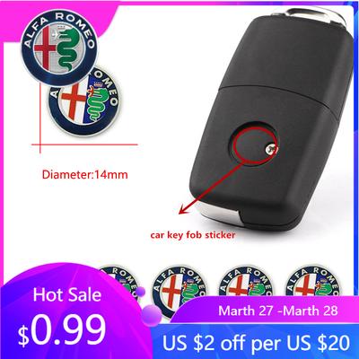 Para Alfa Romeo 5/10 Piezas Pegatina Insignia Llave Coche Para Alfa Romeo 156 159 147 4C 8C 166 Giulia Giulietta Mito Stelvio Spider GT Tonale