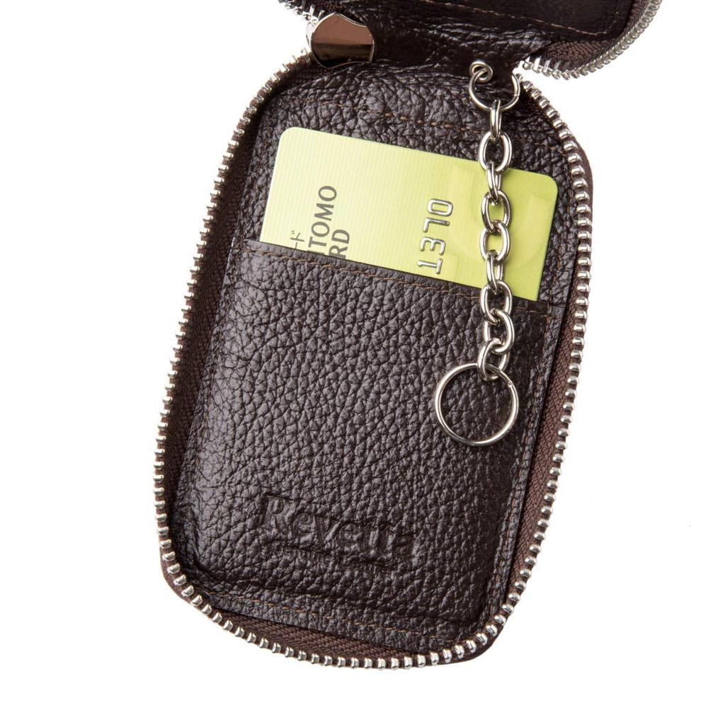 [Revetta] Crocodile Leather Smart Key Case, Brown, Genuine Leather, Matte Finish [083-2crk]