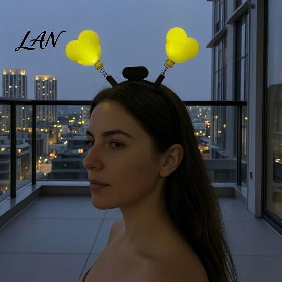 One-button Switch Hairband LED Star Headband with Spring, Light Up Wobble Hair Hoop Shape for Party Concert, Glowing Festival Prop Kids Adults,