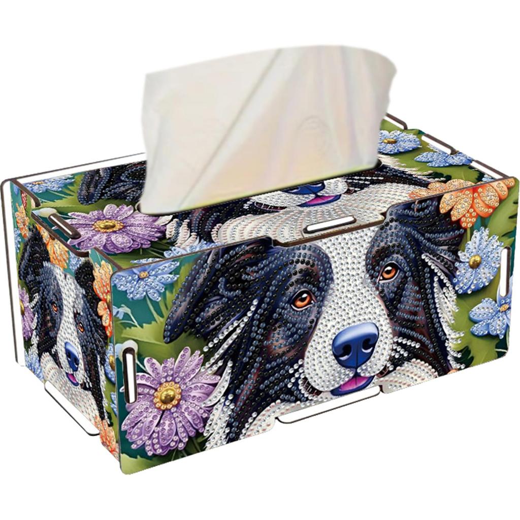 Wooden 5D Diamond Painting Tissue Holder Wooden Diamond Painting Tissue Box 5D DIY Diamond Handmade Tissue Holder for Home Decor
