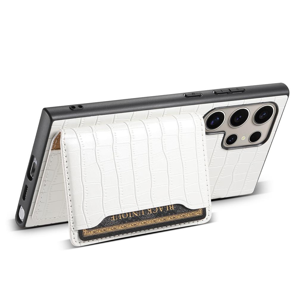 For Samsung Galaxy S24 Ultra Case Crocodile Texture Card Slot Kictsand Phone Cover