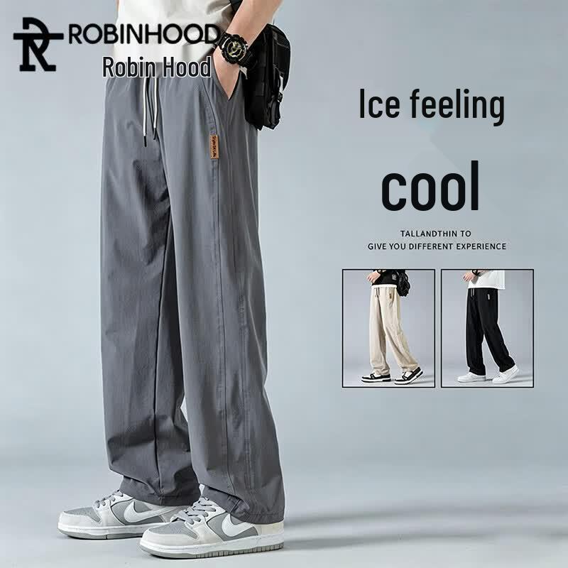 ROBINHOOD Men s Summer Ice-Cool Straight-Leg Casual Pants 4XL