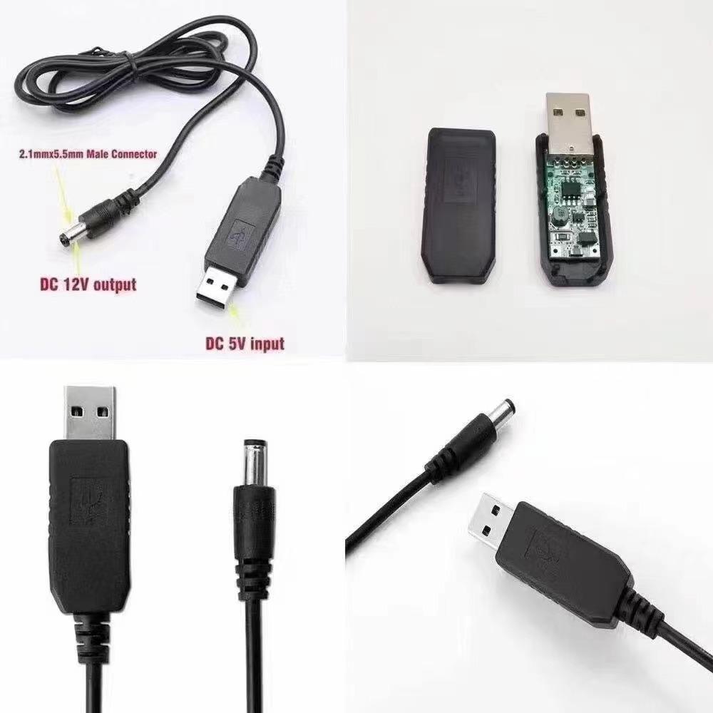 USB To DC 5V/9V/12V Step Up Converter Cable Multi-Function Voltage Conversion Cord with 8 Adapter Plugs